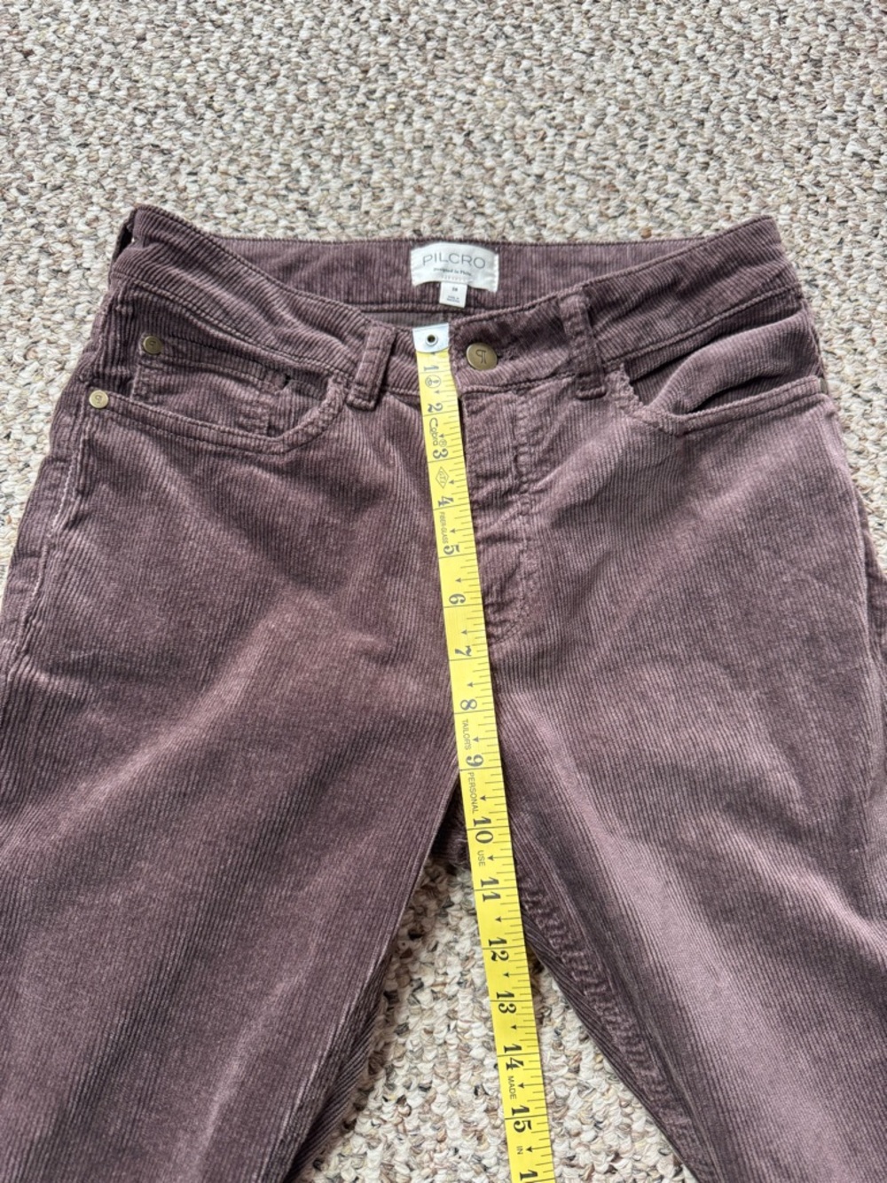 Anthropologie Pilcro The Yaya Mid-Rise Corduroy Crop Flare Jeans size 28 - Picture 9 of 10